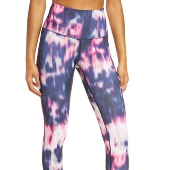 Zella Live In 7/8 Spandex Leggings Navy Purple Pink Tie Dye XS NWOT - Picture 11 of 12